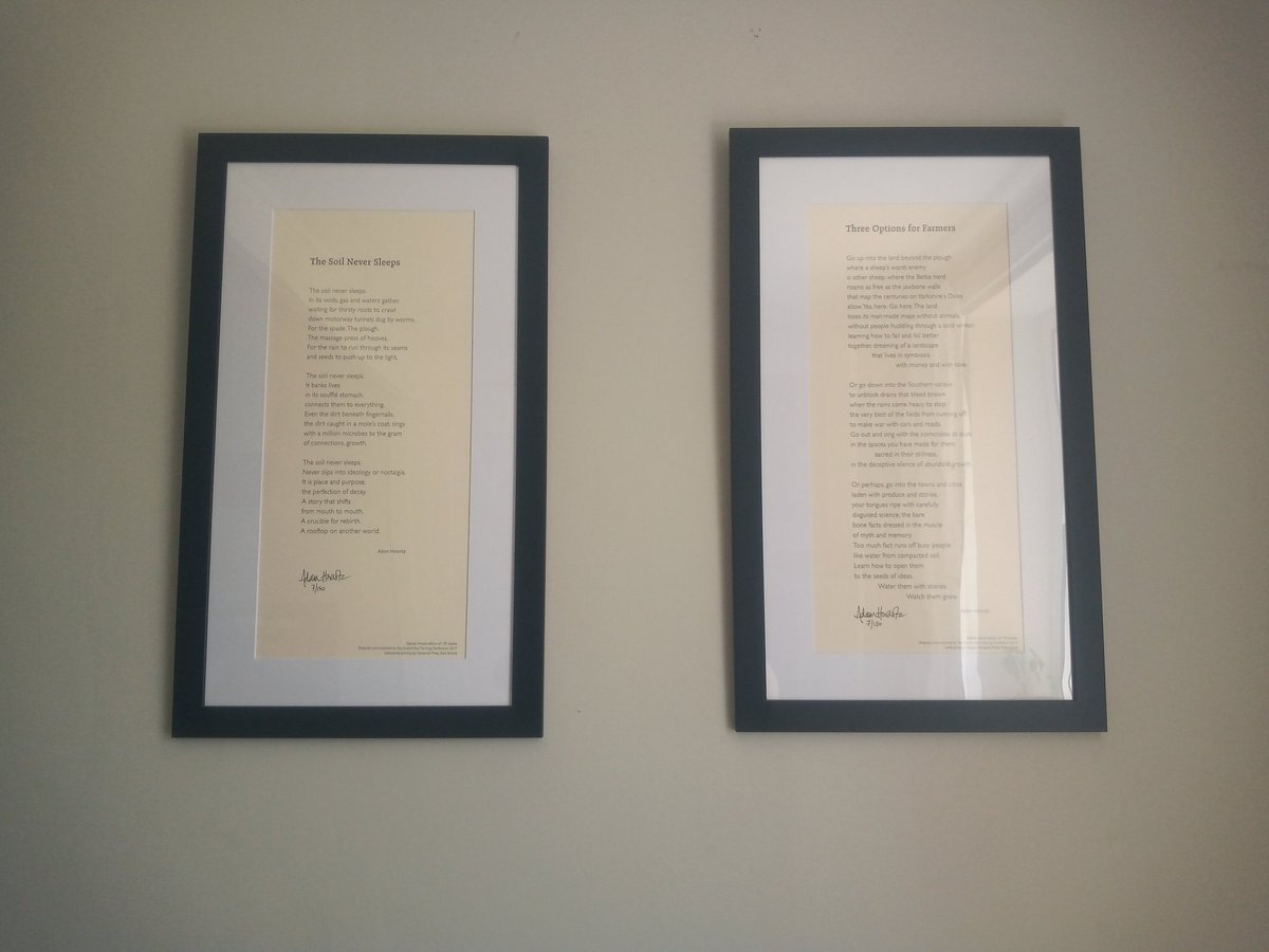 LMD_Original's tweet image. It&apos;s taken me 3 years to get these beautiful poems by @adamhorovitz  framed and up on the wall, but oh, it was so worth the wait! #orfc2017 #pfla #thesoilneversleeps #lockdownjobs