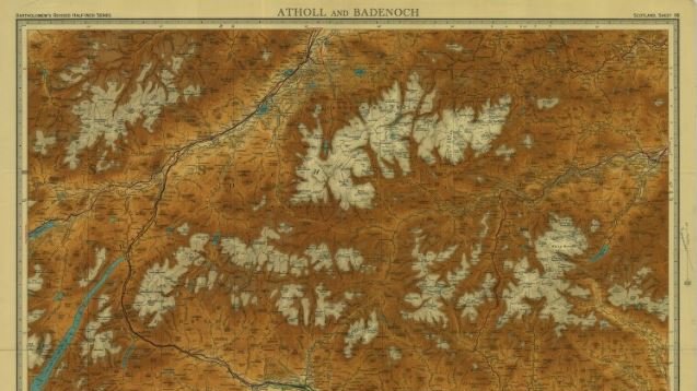 This half-inch to the mile Bartholomew Map from 1934 would have been popular with walkers and climbers exploring the Cairngorms at the time >  https://maps.nls.uk/view/74467006 