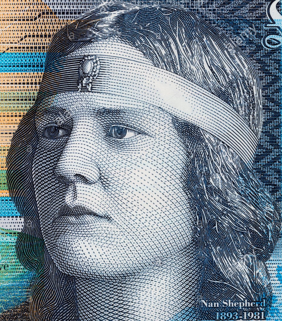 In 2016, Nan Shepherd was the first woman to appear on a Royal Bank of Scotland banknote, alongside a quote from her first novel, The Quarry Wood: ‘It’s a grand thing to get leave to live.’