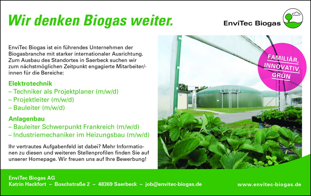 Envitec Biogas Ag We Are Hiring T Co 7ae5t4gg