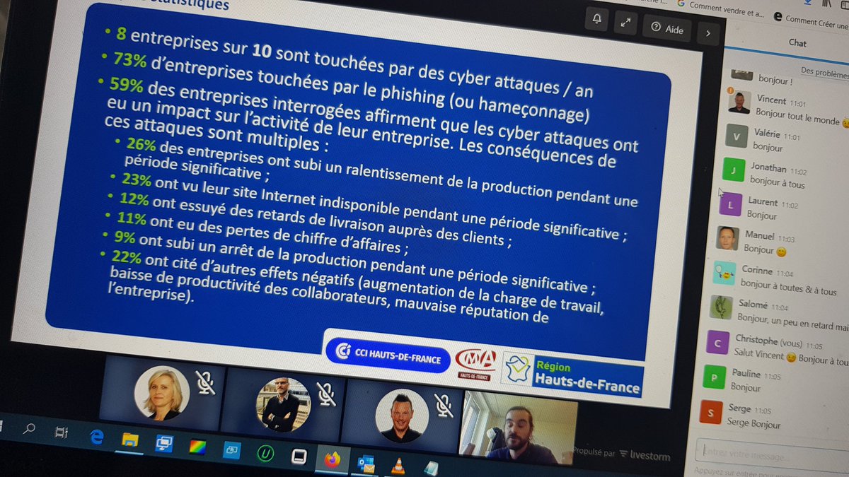 rocachristophe's tweet photo. Aujourd'hui en télétravail, j'en profite pour suivre le webinaire sur la #cybersécurité organisé par le collectif Région #HDF, CCI, CMA.
#numericien #transnum #coop #digitalisation #activateurs https://t.co/GriqBxIvMJ