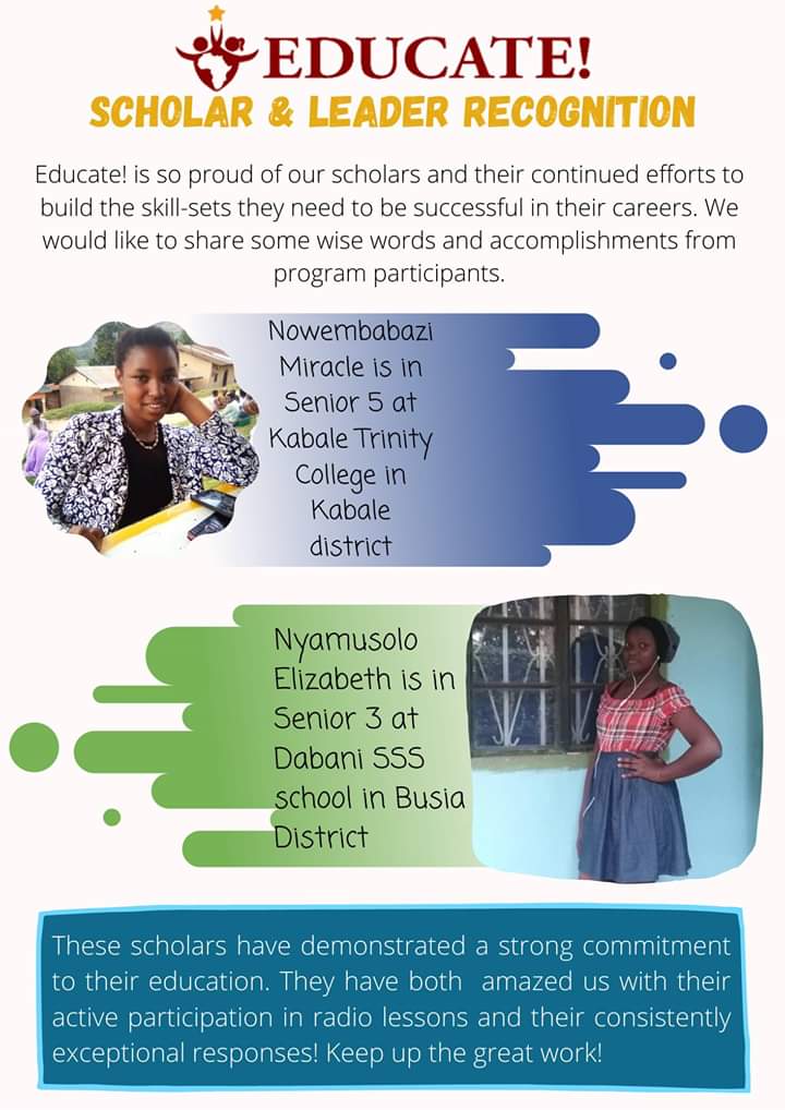 bfb_fred's tweet image. Educate! is so proud of scholars! We want to thank each of you for all your hard work, and we want to highlight the exceptional work and leadership that we've seen!