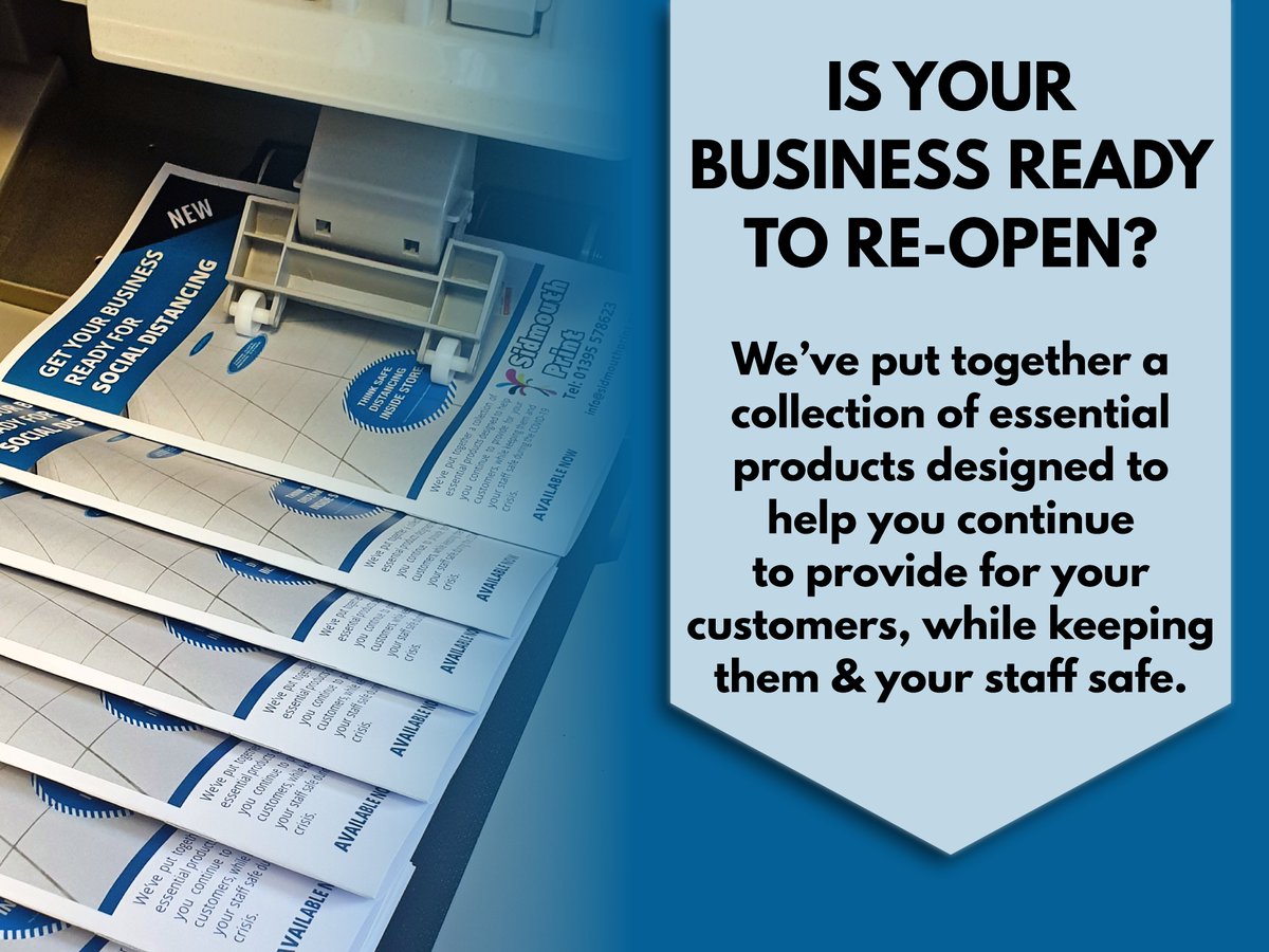 IS YOUR BUSINESS READY TO RE-OPEN?
With businesses set to reopen next month we have put together a business essentials booklet of posters &amp; signs you may require.

get in contact: info@sidmouthprint.co.uk or 01395 578623

#smallbusiness #shoplocal #sidmouth #eastdevon #shoplocal