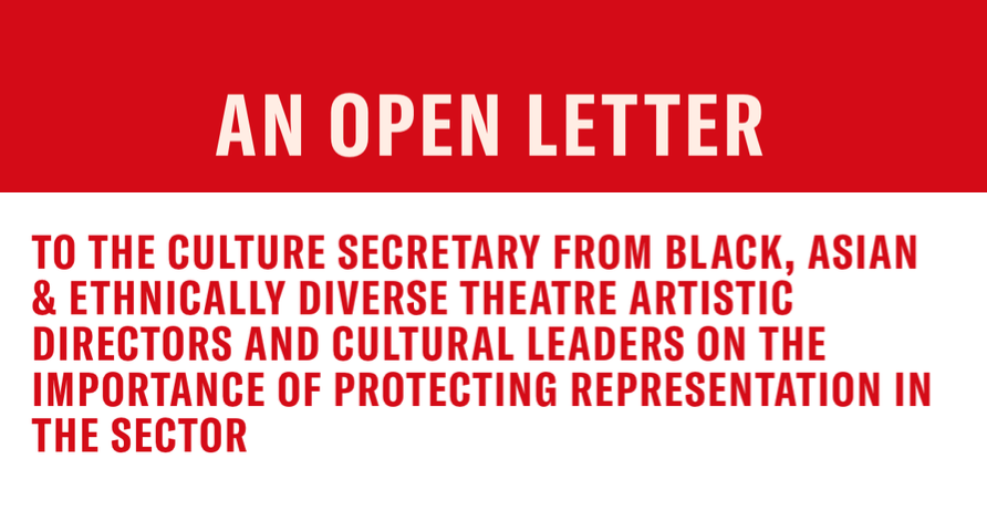 KilnTheatre's tweet photo. Please share! An Open Letter to the Culture Secretary from Black, Asian &amp; Ethnically Diverse theatre Artistic Directors on protecting representation in the sector @IRubasingham https://t.co/GXnCcWMpGQ https://t.co/yauRbLQ08C