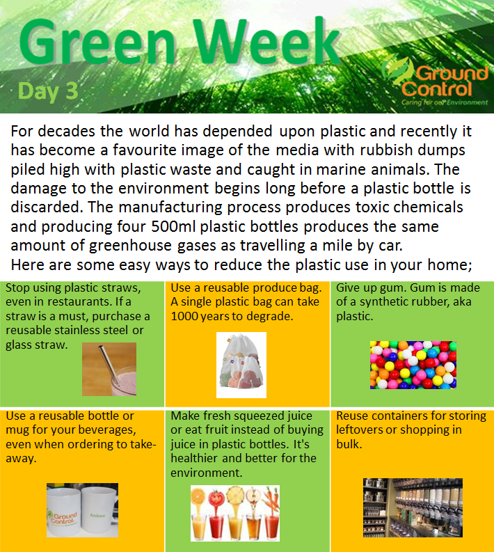 GroundControlGC's tweet photo. There are some great new products in the pipeline which might help eliminate single use plastic - check out these https://t.co/2w4skRTZSB
In the meantime, for day 3 of #GCGreenWeek what small changes can we all make to reduce our plastic use? https://t.co/8RsQTyxpJV