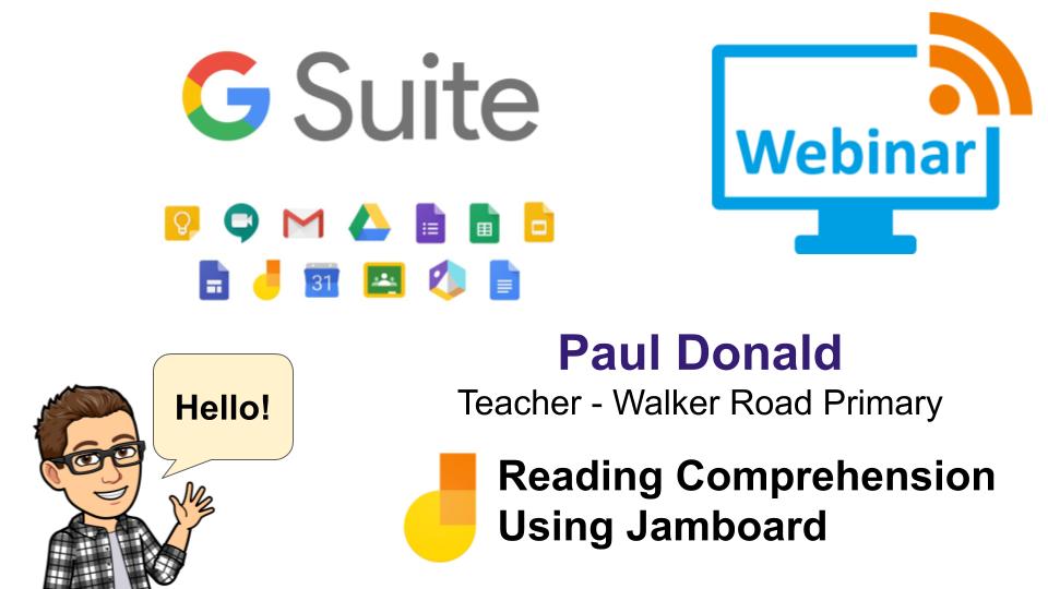 MrDonaldEdu's tweet image. First of two Webinars supporting other teachers in ACC today!  Quite a lot turned up today for the first one! How to add voice feedback on GSuite and how to use Jamboard for Reading Comprehension today!  @WalkerRoadSch @DigiLearnPM @EduAberdeen @HazelAberdeen  #aberdeenlearns