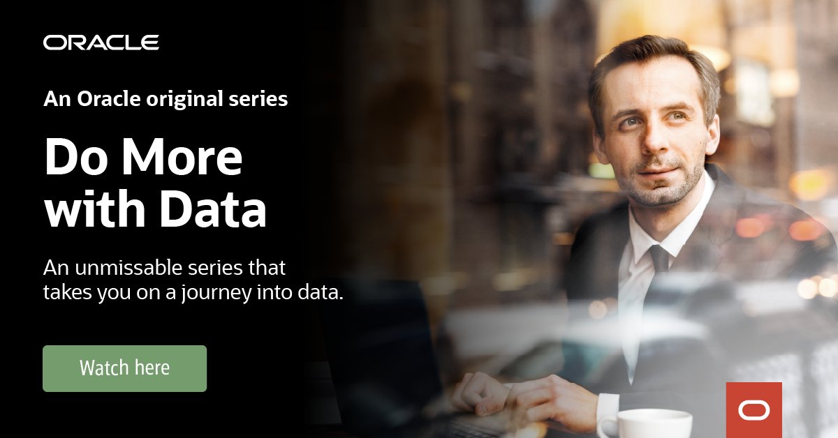 OracleNordics's tweet photo. Looking for something to add to your watch list? Discover the “Do More with Data” series, 6 unmissable episodes that will take you on a journey into #data. https://t.co/ulUxCVgFLH https://t.co/poVcfu4HNu