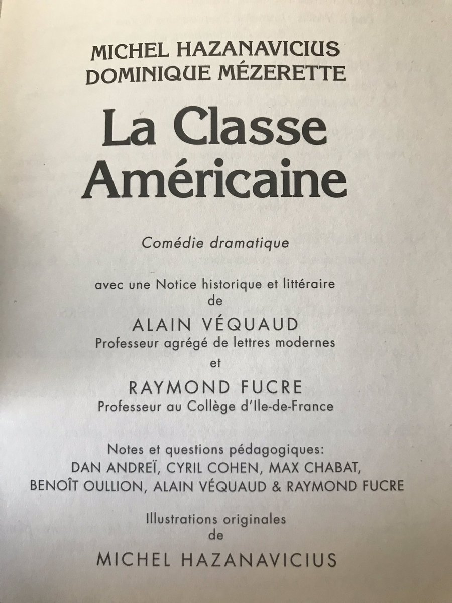 Aujourd’hui sort le texte de «La Classe Américaine» illustré par M.Hazanavicius qui nous a gentiment invité, avec les collègues du BQ, à rajouter qq conneries en bas de page. Très grande fierté d’être associé (même de loin) à ce chef-d’œuvre et à l’homme le plus classe du monde.
