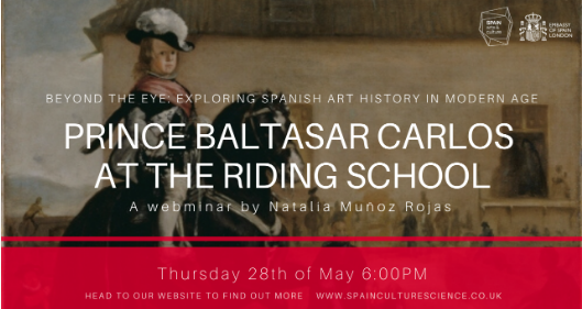 EUNICLONDON's tweet photo. TODAY! 6:00 pm-6:30 pm
The Office for Cultural and Scientific Affairs at the Embassy of Spain is proud to present our latest series of webminars #BeyondTheEye: Prince Baltasar Carlos in the Riding School. @SpainCultureUK 

Watch the presentation here: https://t.co/GEefEukvIJ https://t.co/ZJGzrMRpWE