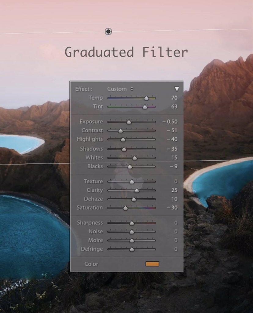 The next step is the Graduated filter
