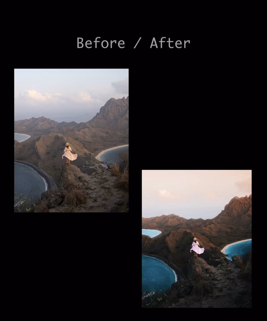 This is the Before/After of the image.The next thing I will share are the steps to achieve this color grading.