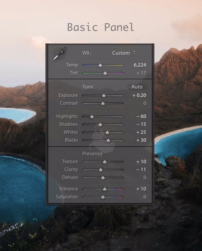 If you use  @Lightroom you will be familiar with this panel. Take note of the numbers