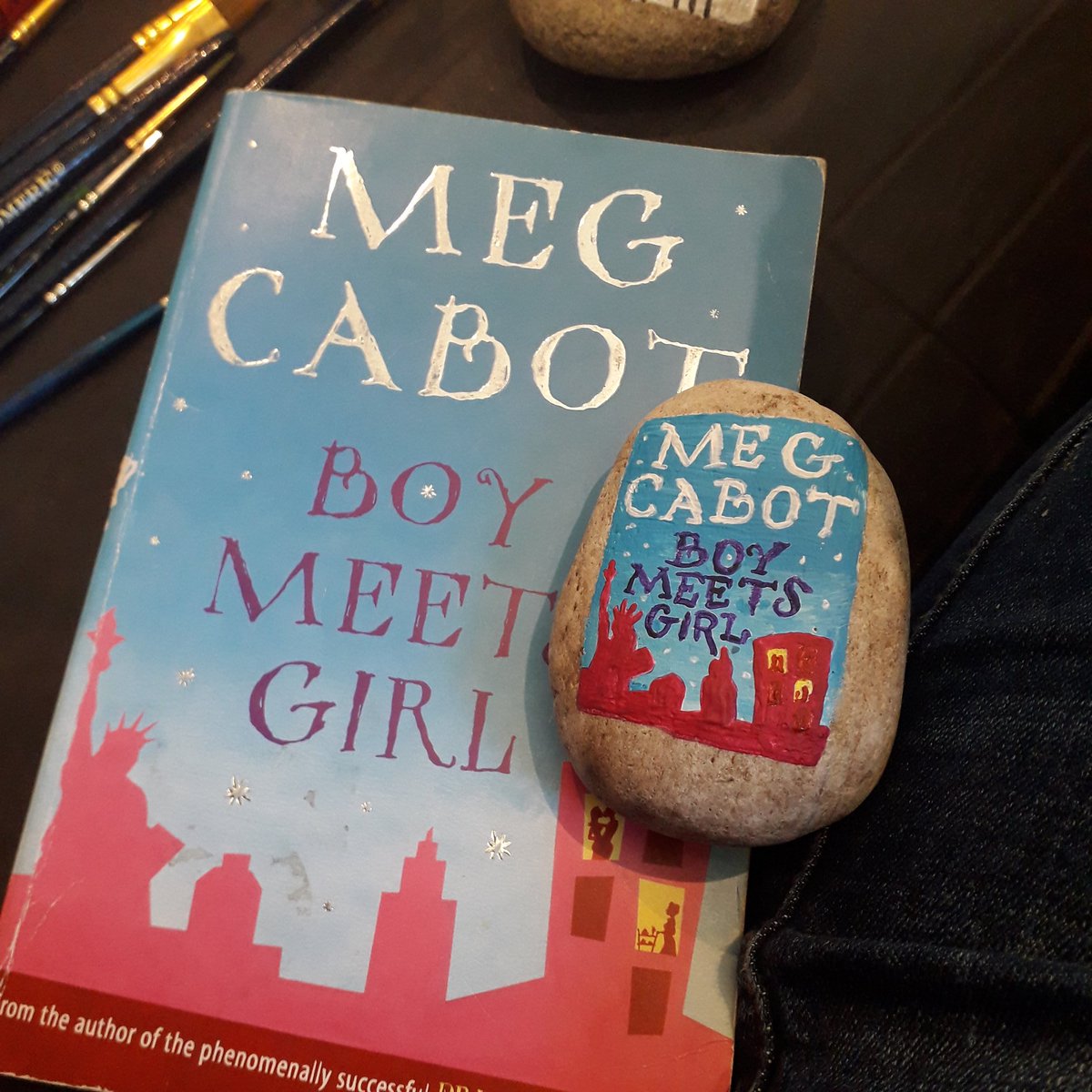 Boy Meets Girl by  @megcabot painted on a rock, to be hidden in my library