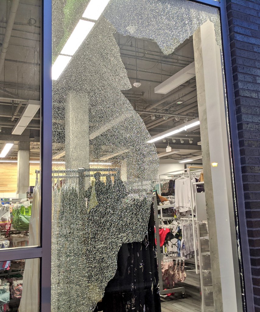 As light dawns on  #Mpls, seeing extensive damage of  #minneapolisriots here in Uptown neighborhood.  @Target store glass doors, windows shattered. The clothes racks pilfered. It's a mess inside & out. Hearing a lot of pain directly from city residents right now.  #GeorgeFloyd  @FOX9 – at  Target