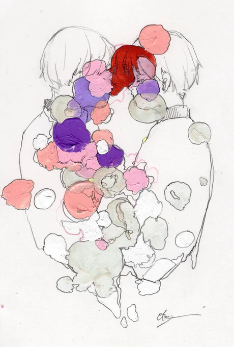 アクリルと水彩
珍しく男の子を描きました。 