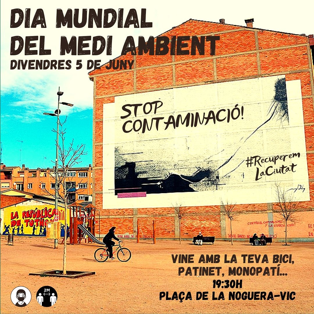 OsonaBici's tweet photo. ‼️ 5 de juny!! Vine a pedalar amb nosaltres a #Vic! #RecuperemLaCiutat #StopContaminació #EnBiciContraCovid19 @vicsobrerodes https://t.co/DBjhbuSkIa
