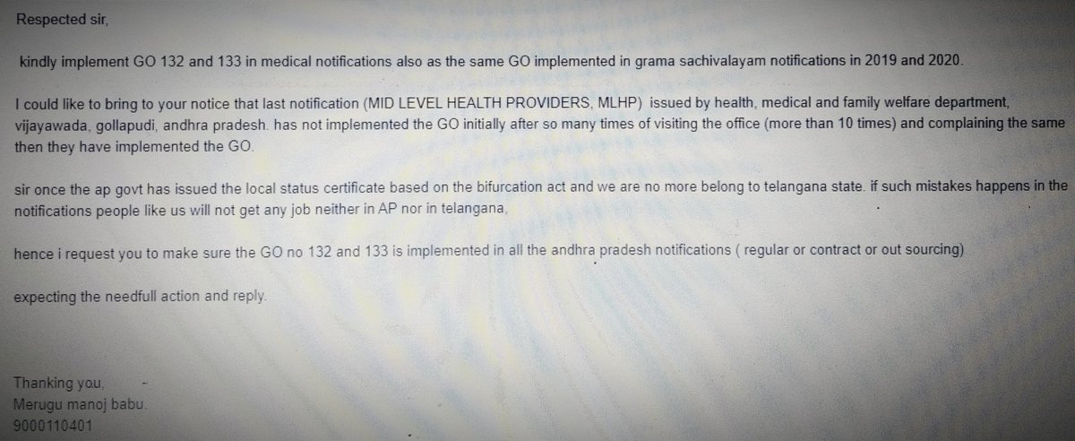 Jagan sir Kindly implement GO NO 132 and 133 in medical notification also as same GO implemented in grama sachivalayam notification 2019 and 2020. <a href="/ysjagan/">YS Jagan Mohan Reddy</a> <a href="/AndhraPradeshCM/">CMO Andhra Pradesh</a> <a href="/andhrapradeshcm/">CMO Andhra Pradesh</a> #k.s.jawahar reddy #health,medical and family welfare department,AP.