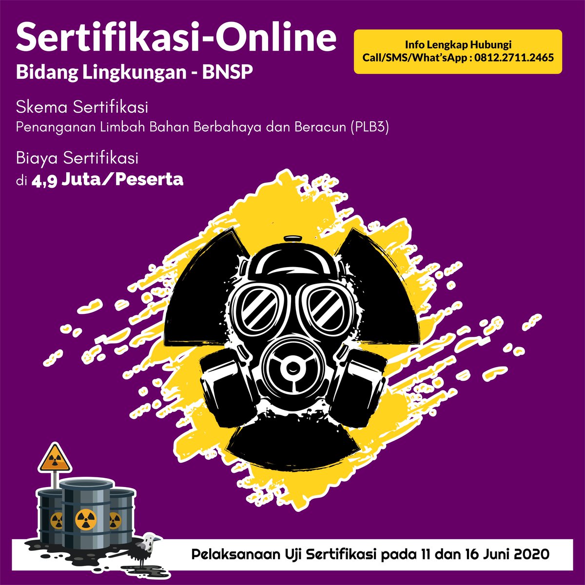 IndoProjects's tweet photo. Upgrade Skill dengan Uji Kompetensi melalui Sertifikasi BNSP secara Online > Skema : Penanganan Limbah B3 (PLB3); Apabila Sobat ingin Detail Info/Proposal Penawaran dapat share Nomor Hp./WA &amp; Alamat E-mail kirim ke 0812.2711.2465 dan akan Kami kirimkan dalam 1 Hari; https://t.co/5ChcIJAZX5