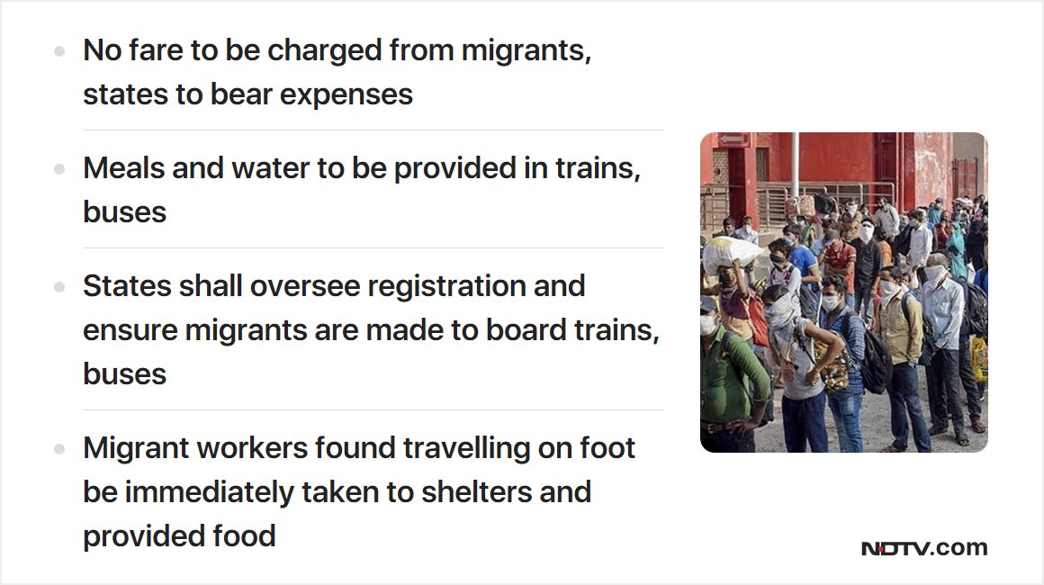 ndtv's tweet photo. A look at the big points from Supreme Court's order on #MigrantWorkers https://t.co/XbRvJHBJjR