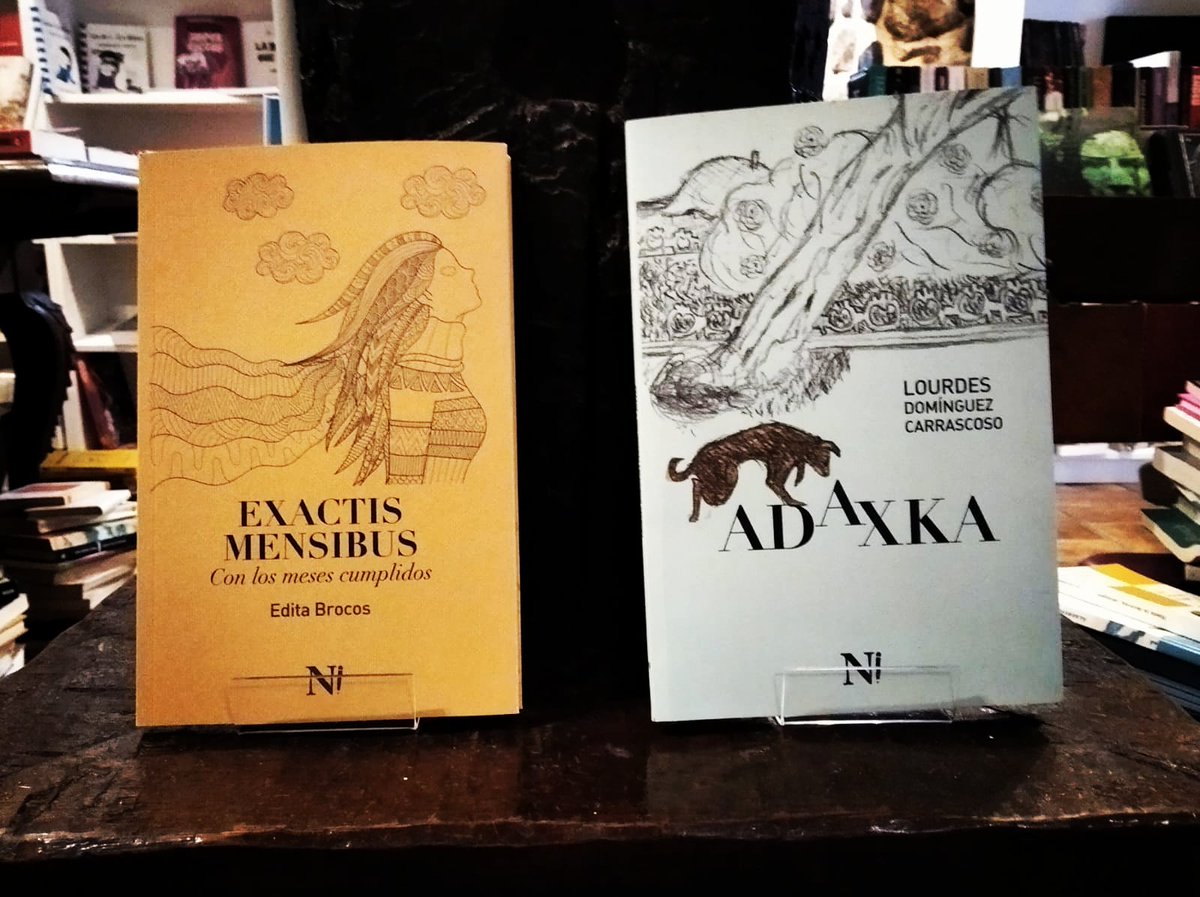 Aquí los dos poemarios que han sido publicados gracias a la asesoría y acompañamiento de los Servicios Editoriales Noski: "Adaxka" de Lourdes Domínguez y "Exactis mensibus" de Edita Brocos. Porque, como ya sabéis, Noski es mucho más que una librería. ¡Avanti a tutta forza!