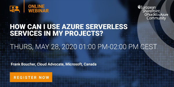 ESPC_Community's tweet photo. Don't miss today's #AzureWeek webinar with @fboucheros discussing #Azure serverless, Azure #LogicApps, #AzureFunctions and more. https://t.co/lKUE0XAhiq https://t.co/jsmZnqK0vk