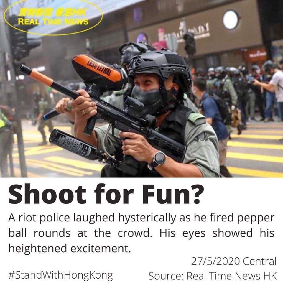 sanlaaaa2's tweet photo. Hong Kong Police 
They shoot for fun? 🤷‍♀️
#PoliceBrutality #HKPoliceState #HongKongPolice #HKPoliceTerrorist #HongKongPoliceBurtality https://t.co/yyykPPJS2X