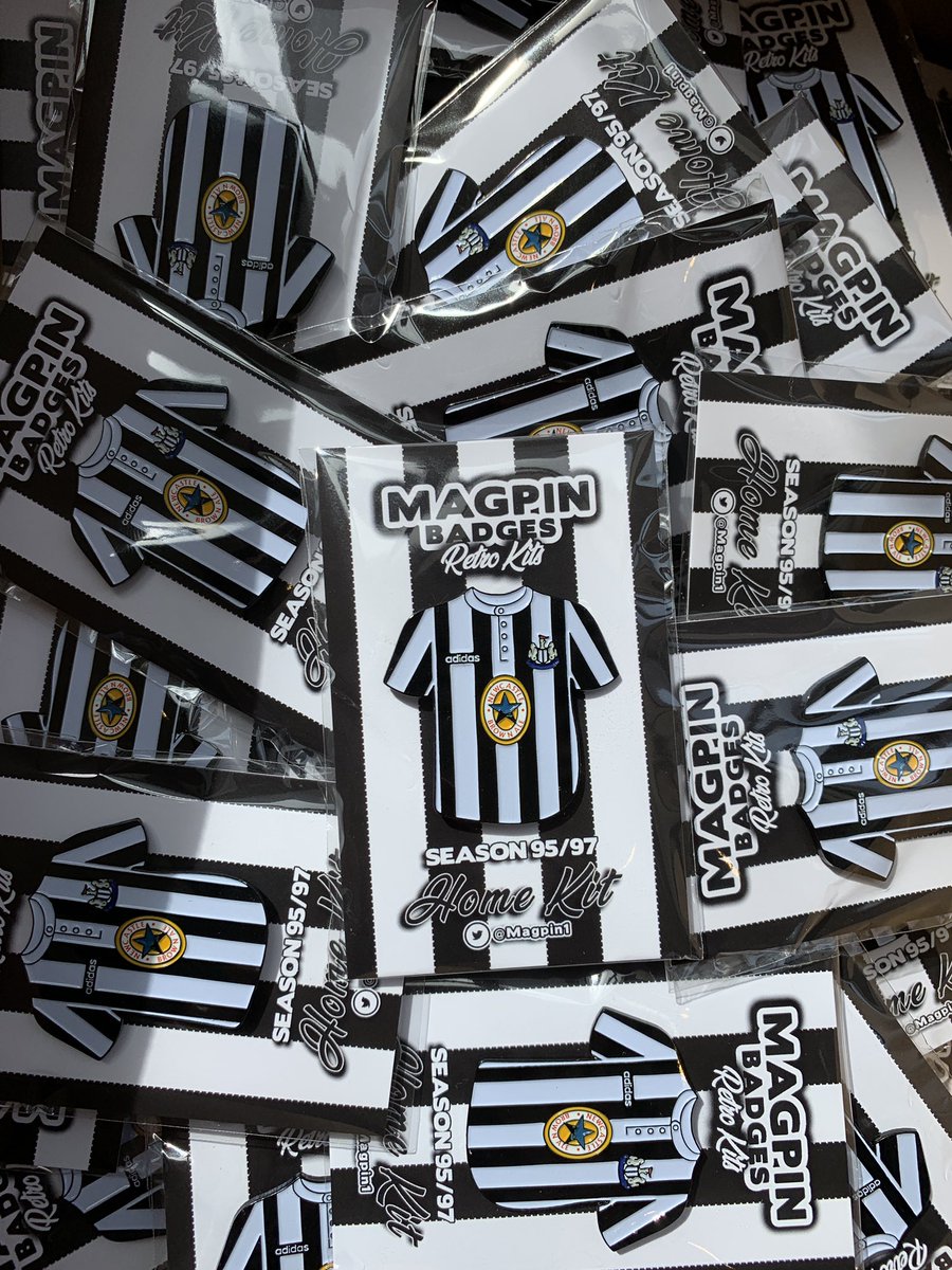 Magpin1's tweet image. As per usual before I release a badge, I run a wee competition. 

Simply RT this post for your chance to win one of these 95/97 Home Kit pin badges 🔁

Winner picked this Saturday 12pm, then the badges will go on sale for everyone else! Good luck! #NUFC