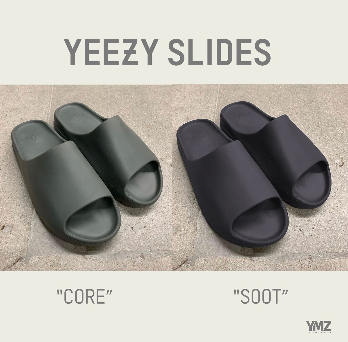 yeezy slides soot on feet