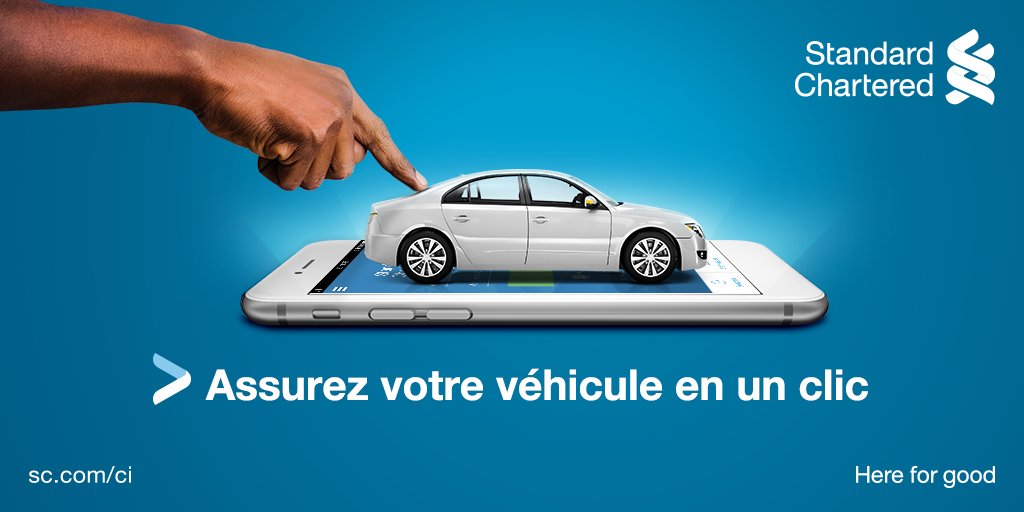 StanChartCI's tweet image. Et si vous aviez la possibilité d’assurer votre véhicule en quelques minutes ? Téléchargez SC Mobile #Banque #Digitale #Bancassurance #SahamAssurance #HereForGood