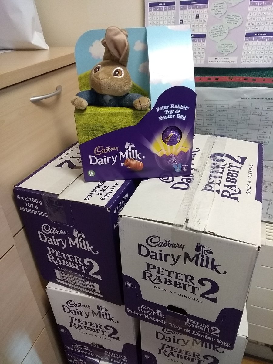 hayleydagger's tweet photo. Thank you @CadburyUK for donating Easter eggs for our lovely facilities staff @sussexpartnership @withoutstigma https://t.co/vrC4H6qIfM