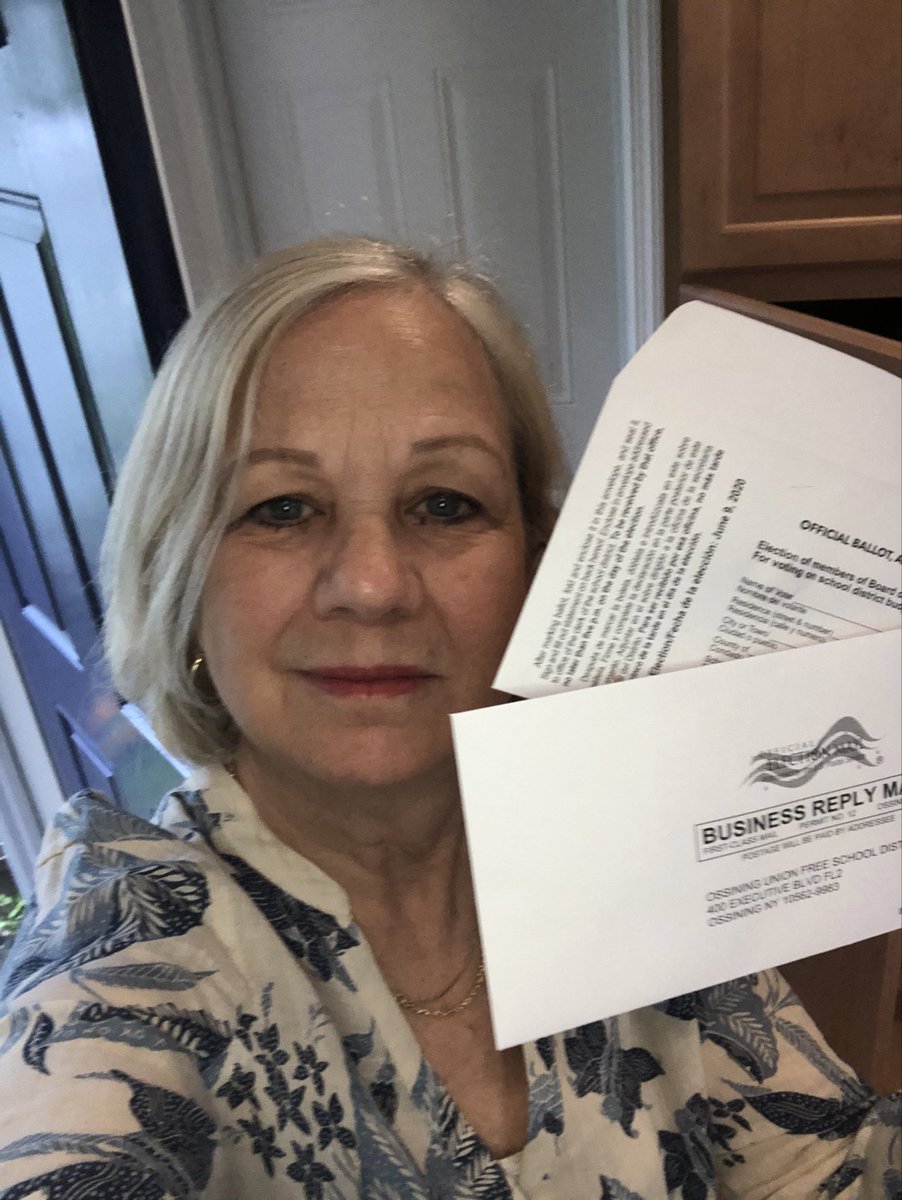Sending my absentee ballot to OUFSD.  So easy and very important .  Postage paid just drop it in the mail.