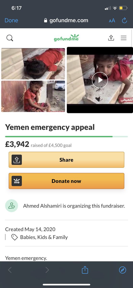 Help this young girl get a roof over her head  https://www.gofundme.com/f/4ez3p-yemen-emergency-appeal