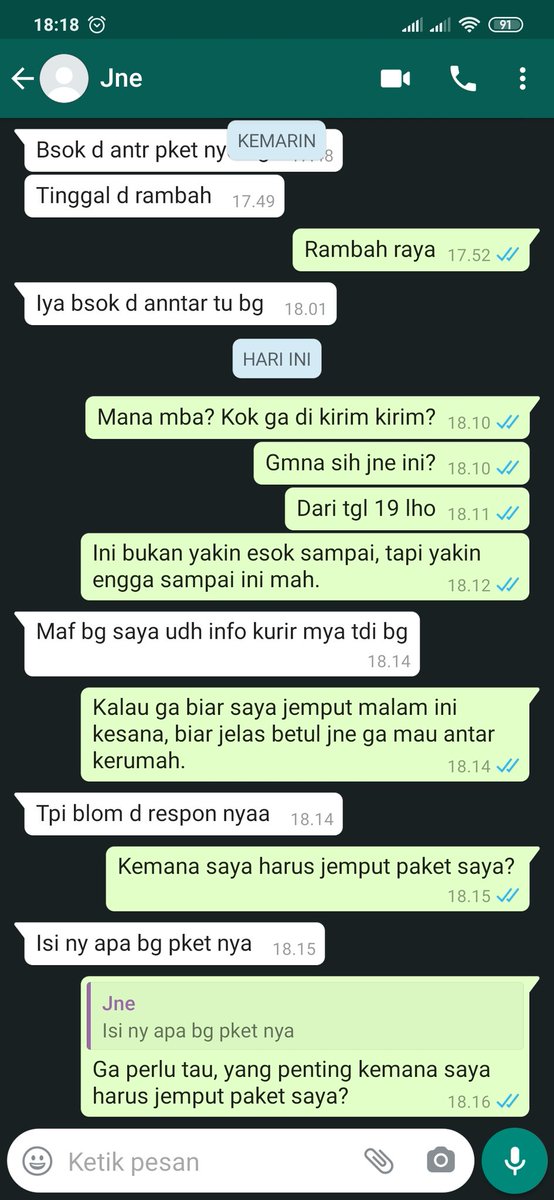 Israsaputra10's tweet photo. Hallo jne, bagaimana ini paket saya dari tgl 19 mei hingga 28 mei ga sampai merumah? Kalian saya email, saya tlfon ga ada yang respon, saya datng ke warehouse ngakunya paket udah di agen, saya hubungi agen alasan kurir ga respon, bagaimana ini? @JNECare https://t.co/pxrLvGZ7xR