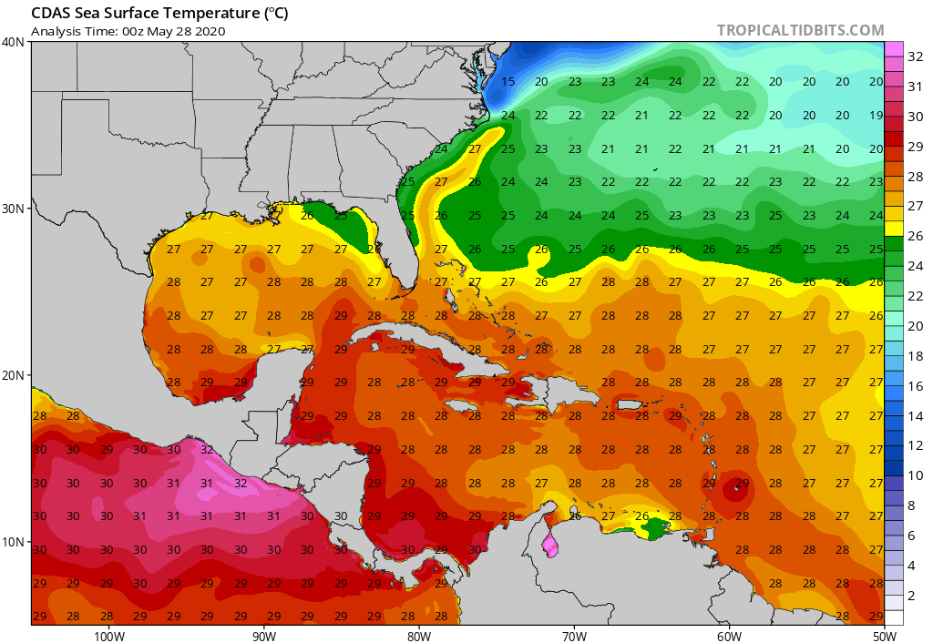 If a tropical cyclone develops, Gulf of Mexico (GoMEX) residents will need to pay attention. Luckily it's still early so sea-surface temperatures are not boiling hot in the GoMEX right now so that will limit the maximum potential intensity of this possible tropical cyclone.