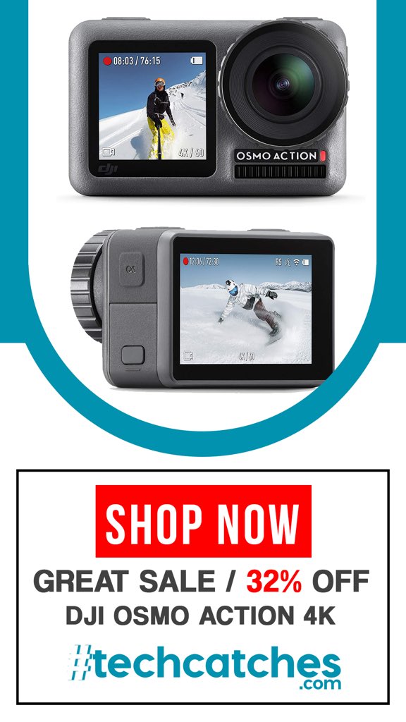 techcatches's tweet image. 32% on #djiosmoaction #4k camera with stunning #slowmotion. 
Visit techcatches.com for more details.
