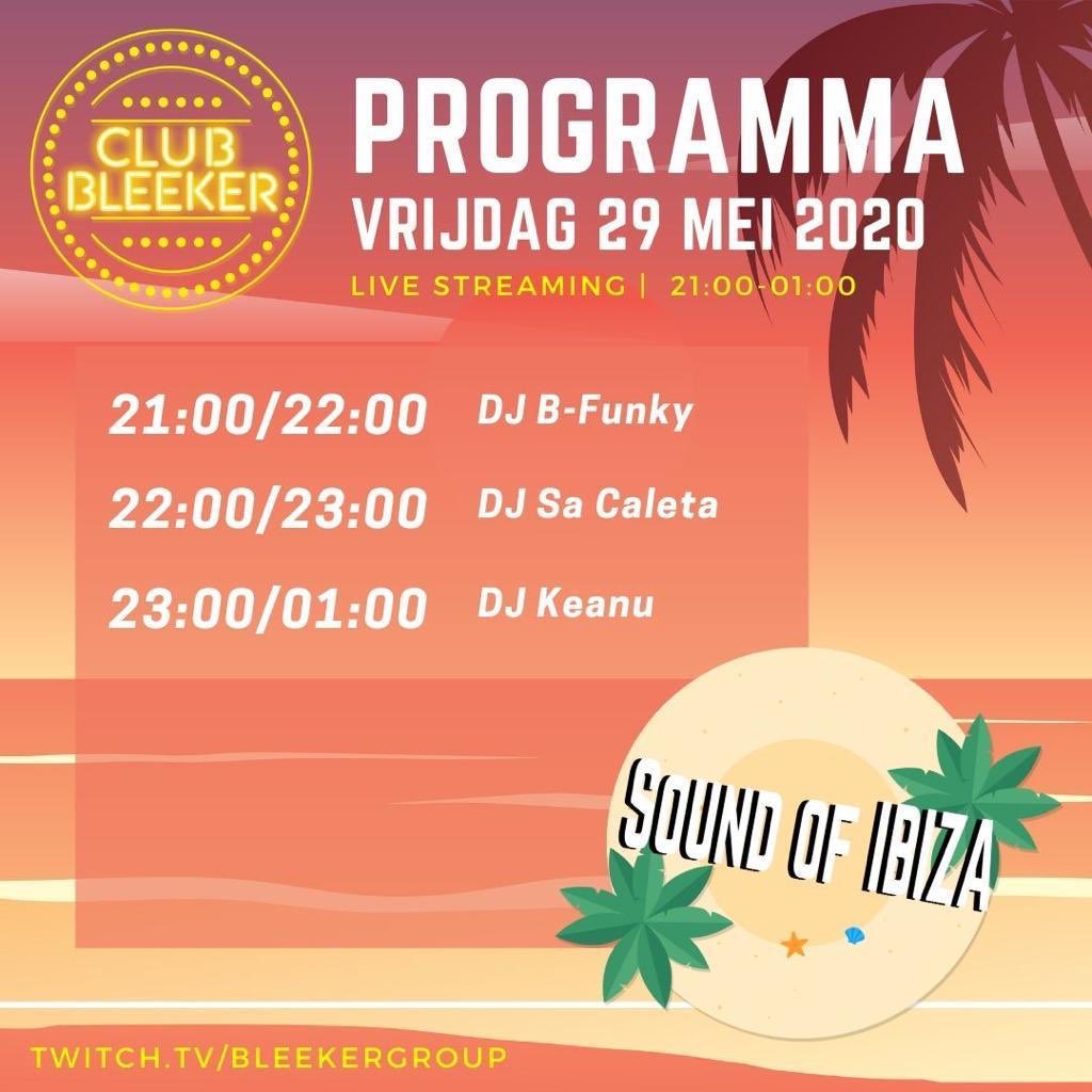 Morgen @ClubBleeker van 22.00-23.00 uur!