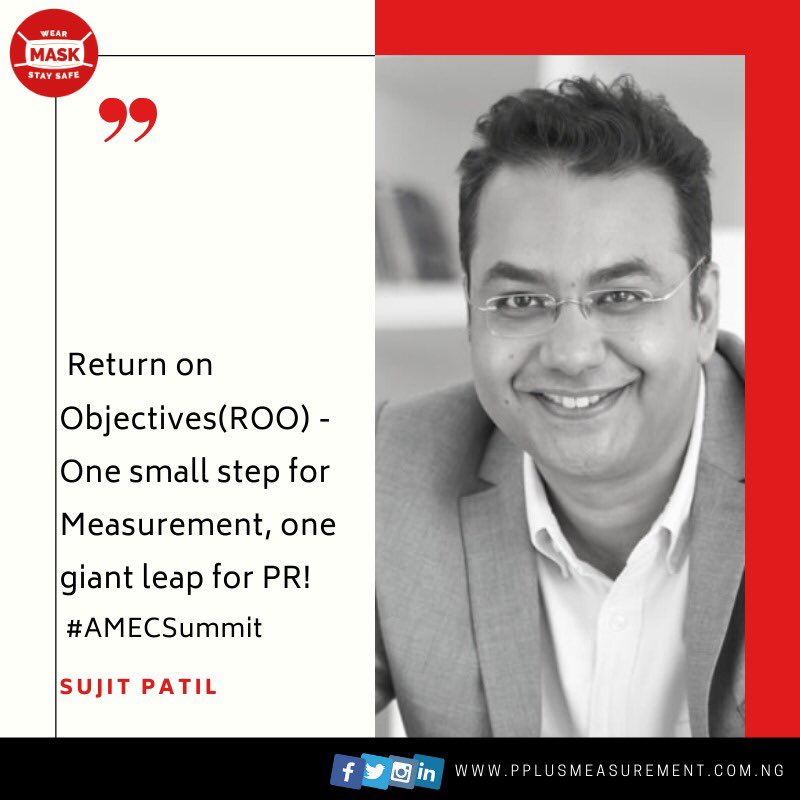 pplusmeasure's tweet photo. #MeasurementThursdayQuote

"Return on Objectives(ROO) - One small step for Measurement, one giant leap for PR" - @SujitPatil  #AMECsummit 
The quote was extracted from the 10th Global Summit on Measurement in Barcelona. Catch up quotes from the event here: https://t.co/b5xjyBhHbj https://t.co/sY3l4kYZ40