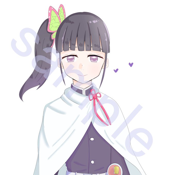 syaruperonikiホロライブ好きさんがTwitterに投稿した栗花落カナヲ(鬼滅の刃)のイラスト。