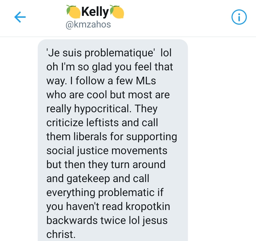 The irony of her going on about MLs calling leftists liberals for supporting social justice movements while gatekeeping ppl for not being theory nerds less than a year ago, then turning around & manufacturing a punitive trans cult ruining the working class for thought crime. +