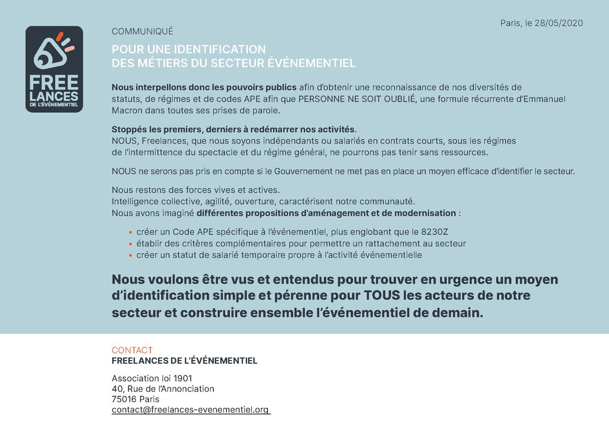 VansParis's tweet photo. vous - eux - nous 🙌🏻
#freelancedelevenementiel #identificationsecteurevenementiel #event #SolidariteCOVID19 @EmmanuelMacron @EPhilippePM @BrunoLeMaire @murielpenicaud @brutofficiel @LesEchos https://t.co/529lePqB8w