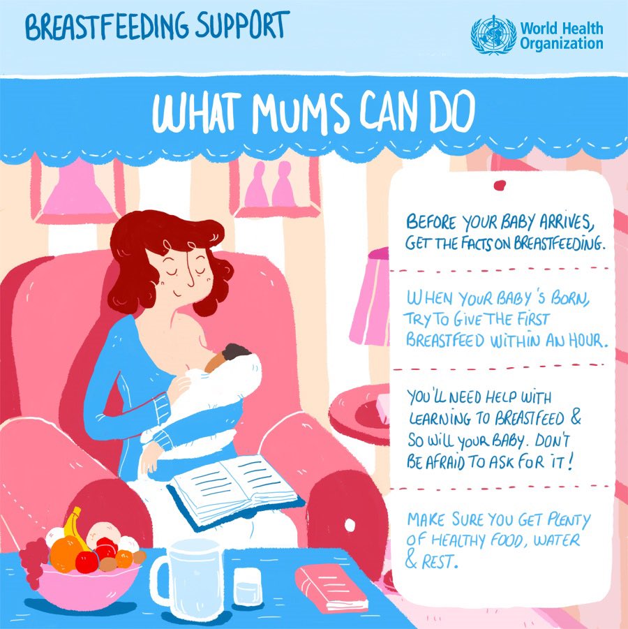 Babies should be fed nothing but breast milk for their first 6 months, after which they should continue  #breastfeeding and eating other nutritious and safe foods until 2 years of age or beyond.  https://bit.ly/36EakWq 