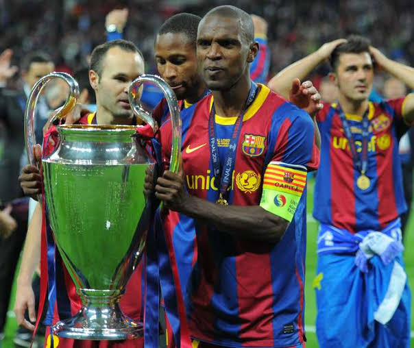 Abidal lifted the Trophy after putting Cancer in the mud.My Club 