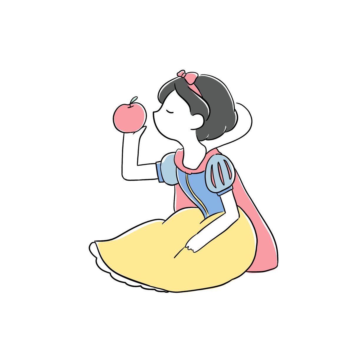 勿 Mochi 白雪姫の綺麗な服着てるのに躊躇いもなく地面に座る所が好きです イラスト Illust T Co 8n6gwjcecs Twitter