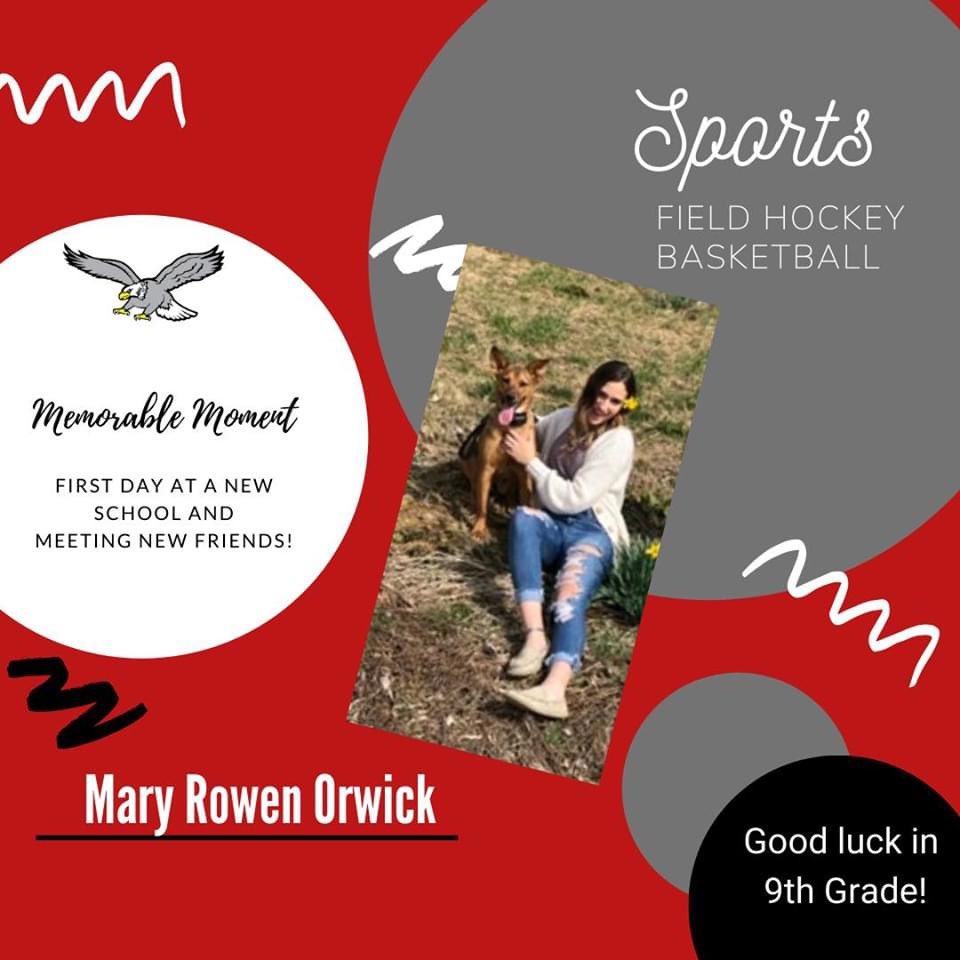 We will be dedicating the month of May to our 8th graders. These students are looking forward to their transition to high school and we hope you enjoy seeing their virtual posters this month. Please comment some encouraging words for each student!