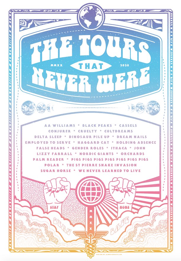 KerrangMagazine's tweet image. Don’t forget to get involved with @GoodAsGoldGroup’s awesome non-profit fundraiser, The Tours That Never Were, for bands and crew who have missed out on shows due to coronavirus: …our-that-never-was-2020.myshopify.com/pages/the-tour… #TTTNW