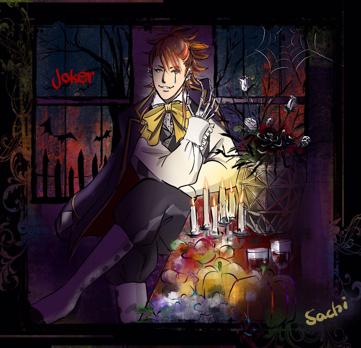 Sachi Pa Twitter お題箱より 黒執事のジョーカーのコスプレしたマモちゃん ハロウィンの時に描いたのをリメイクしました Sachi Pa Twitter お題箱より 黒執事のジョーカーのコスプレしたマモちゃん ハロウィンの時に描いたのをリメイクしました