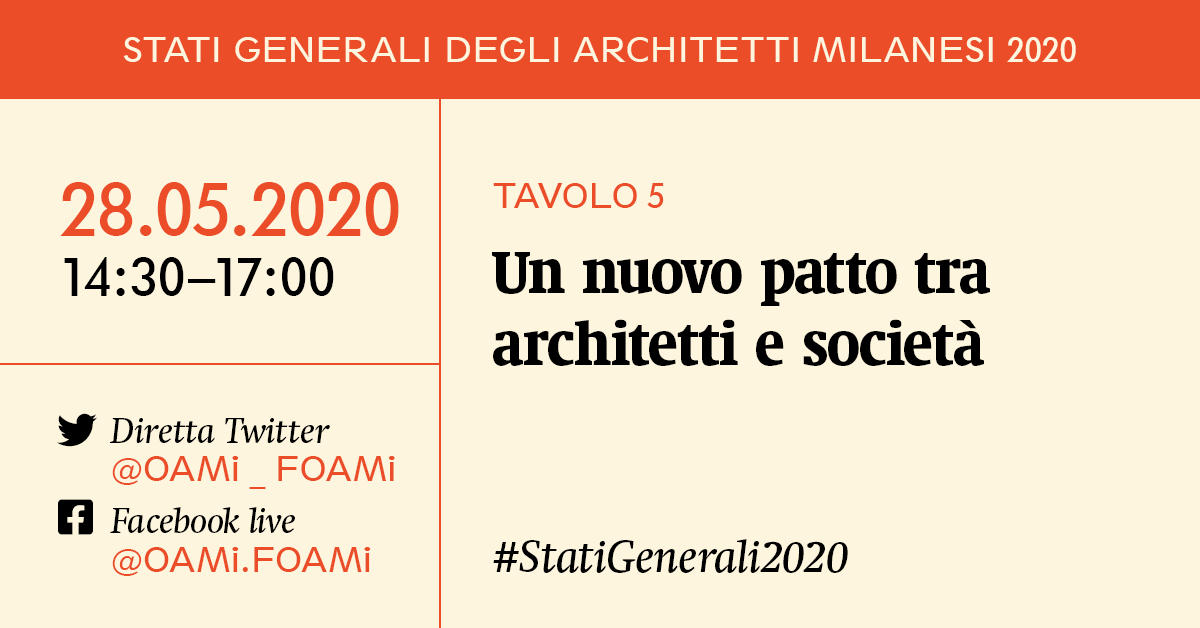 OAMi_FOAMi's tweet photo. #OAMi #StatiGenerali2020
Alle 14.30 inizierà l'ultimo tavolo della giornata, il #tavolo5. Al centro il nuovo patto tra #architetto e #società.
Segui la diretta su Twitter o collegati al live su Facebook.
Per info👇
https://t.co/mWO2cMpVnH https://t.co/xYmwOyZmGw