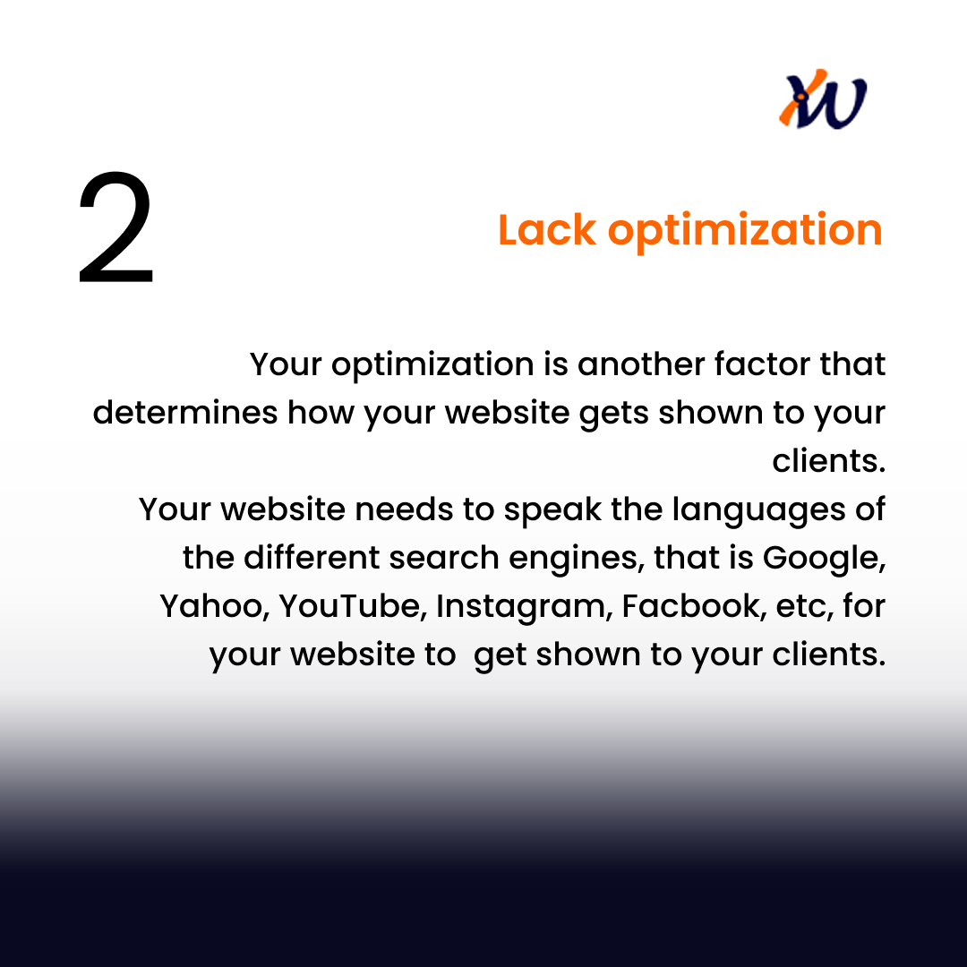 xprexweb's tweet photo. Why most websites are known by only Family and Friends not the actual potential clients.
1. Weak Branding
2. Lack Optimization
3. Lack Connection
#xprexweb
#xprexweblagos
#xprexwebnigeria
#digitalmarketingagency #digitalmarketingtips #justiceforgeorgefloyd https://t.co/hro3YkOAr3