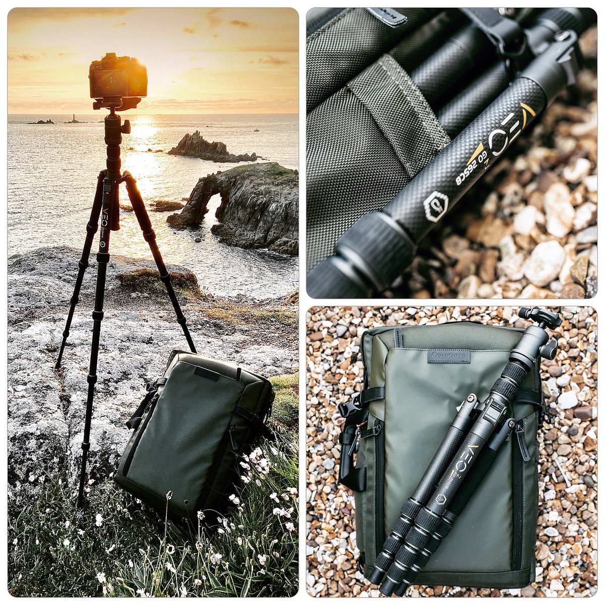 Me and my Vanguard’s great products by a great company #vanguard #vanguardtripod #cornwall #photographer #travelphotography #tripod #camerabag