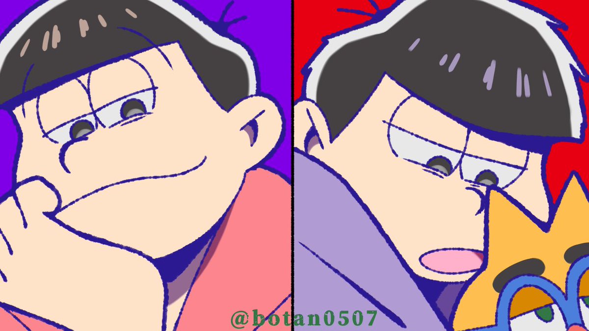 Co うぁぁぁ パーカー松 大好きパーカー松 素敵なイラストありがとうございます 背景がお互いの色なのもいいですね